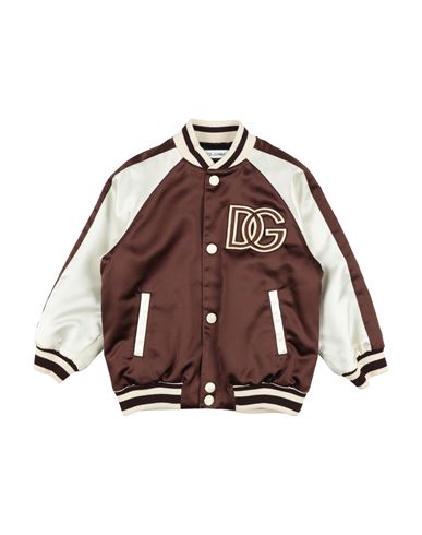 Dolce & Gabbana Toddler Boy Jacket Chocolate Brown Size 4 Polyester, Cotton, Elastane In Brown
