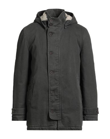 Alessandro Gilles Man Coat Lead Size 38 Cotton, Elastane In Gray
