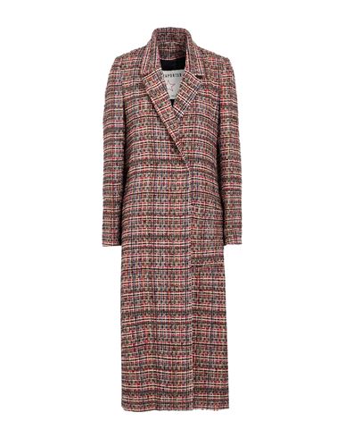 Shirtaporter Woman Coat Brick Size 10 Virgin Wool, Polyester, Acrylic, Polyamide In Red