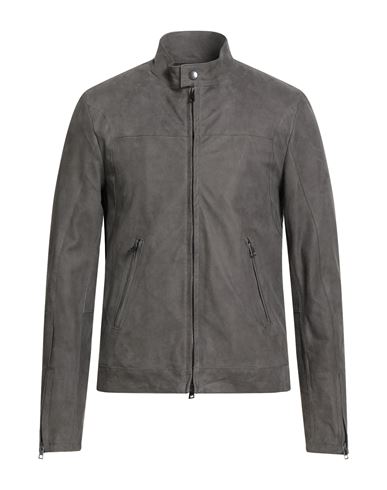 Street Leathers Man Jacket Grey Size Xxl Leather In Gray