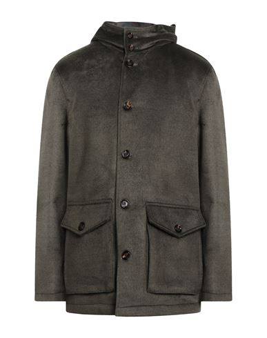 Kired Man Coat Military Green Size 44 Polyester, Acrylic, Wool, Polyurethane In Black