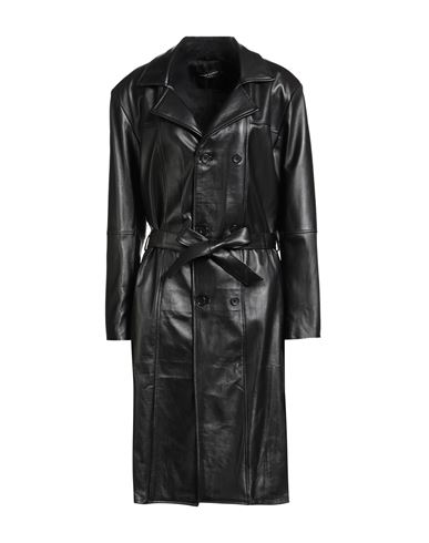 Street Leathers Woman Overcoat & Trench Coat Black Size Xxl Leather In Black