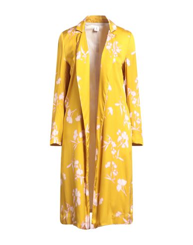 1-one Woman Overcoat & Trench Coat Mustard Size 10 Viscose In Yellow