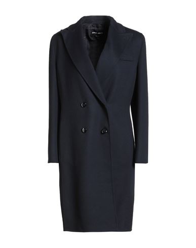 Giorgio Armani Woman Coat Midnight Blue Size 10 Virgin Wool, Silk In Blue