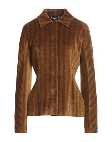 Rochas Woman Jacket Mustard Size 4 Viscose, Virgin Wool, Cotton, Elastane In Brown