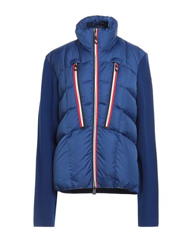 Moncler Grenoble Woman Puffer Blue Size L Polyamide, Virgin Wool In Blue