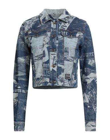 Versace Jeans Couture Woman Denim Outerwear Blue Size 10 Cotton, Elastane In Blue