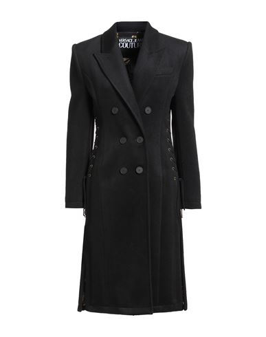 Versace Jeans Couture Woman Coat Black Size 2 Polyester In Black
