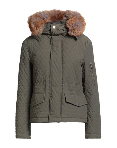 Burberry Quilted Jacket With Fur Hood In Green