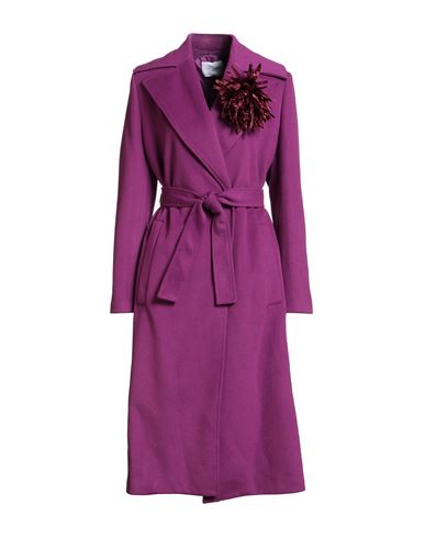 Cafènoir Woman Coat Mauve Size 12 Polyester, Viscose In Purple