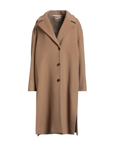 Drumohr Woman Coat Camel Size 4 Virgin Wool In Brown