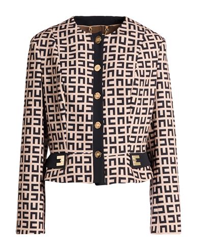 Elisabetta Franchi Woman Jacket Sand Size 2 Polyester, Elastane
