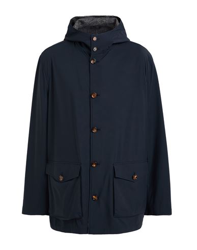 Carlo Barbera Man Overcoat & Trench Coat Midnight Blue Size 50 Polyethylene, Polyamide, Polyurethane In Multi