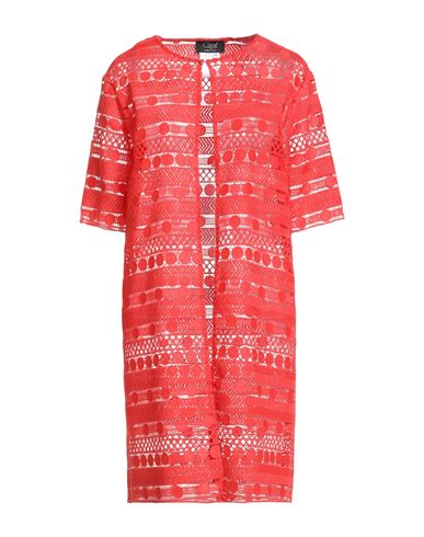 Clips Woman Overcoat & Trench Coat Tomato Red Size 6 Polyester In Orange