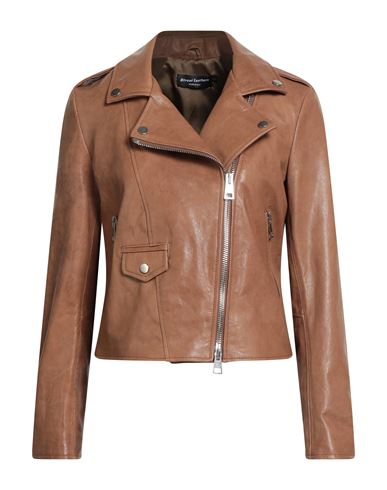 Street Leathers Woman Jacket Khaki Size Xl Leather In Brown