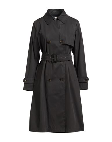 Herno Woman Overcoat & Trench Coat Midnight Blue Size 8 Cotton In Black