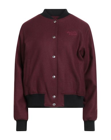 Maison Kitsuné Woman Jacket Burgundy Size M Wool, Polyamide, Cotton, Elastane In Burgundy