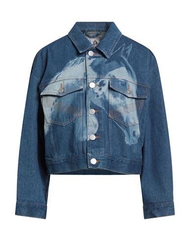 Reimagine Pinko X Patrick Mcdowell Woman Denim Outerwear Blue Size M Cotton