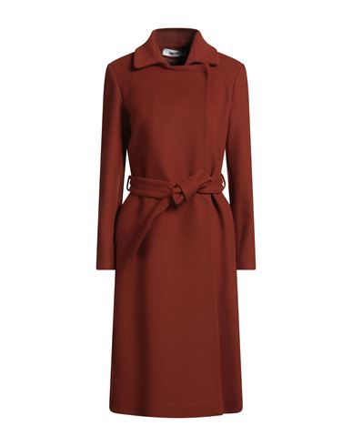 Annie Paris Woman Coat Rust Size 8 Virgin Wool, Polyamide, Cashmere In Red