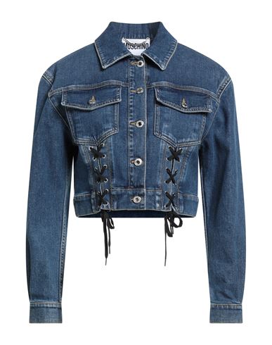 Moschino Woman Denim Outerwear Blue Size 8 Cotton, Elastane In Blue