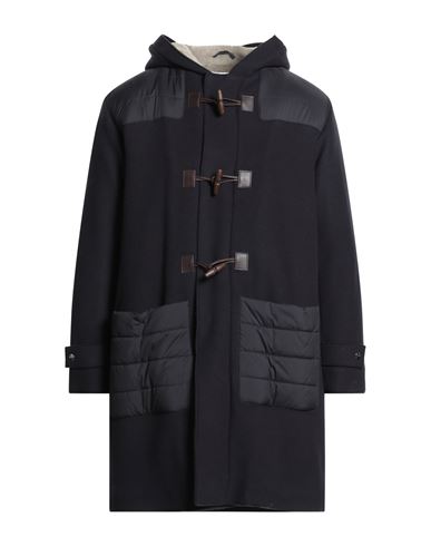 Herno Man Coat Midnight Blue Size 40 Virgin Wool, Polyamide, Polyester In Black