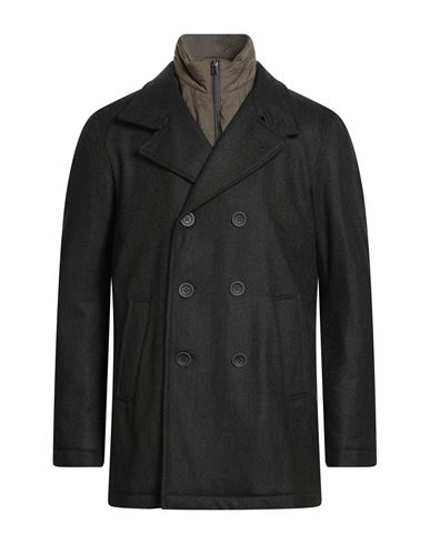Herno Man Coat Dark Green Size 40 Virgin Wool, Cashmere, Polyurethane, Polyester In Black