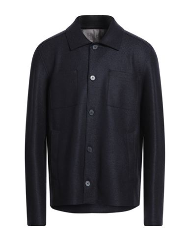 Herno Resort Man Coat Midnight Blue Size 50 Virgin Wool In Blue