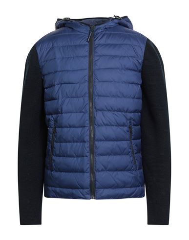 Brian Dales Man Puffer Blue Size 42 Polyester, Wool, Acrylic In Multi