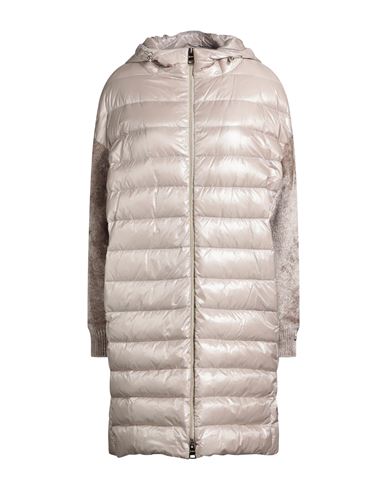 Herno Contrast-fabric Sleeves Padded Coat In Neutral