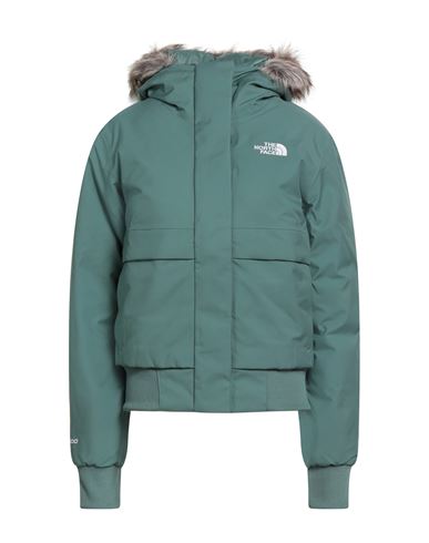 The North Face Woman Puffer Green Size Xs Polyester In Gray