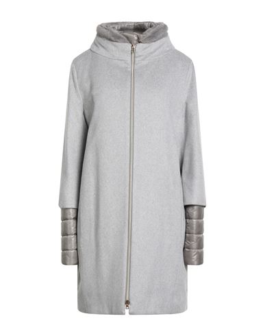 Herno Woman Coat Grey Size 12 Cashmere, Polyester In Gray