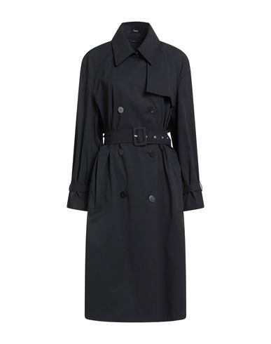 Theory Woman Overcoat & Trench Coat Black Size M Cotton, Polyamide, Elastane In Black