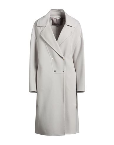 Herno Resort Woman Coat Light Grey Size 8 Virgin Wool, Polyamide In Gray