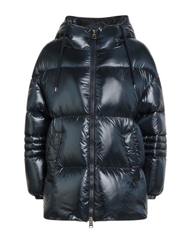 Herno Woman Puffer Navy Size 4 Polyamide In Blue