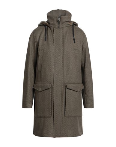 Herno Man Coat Military Green Size 40 Virgin Wool, Polyester In Gray