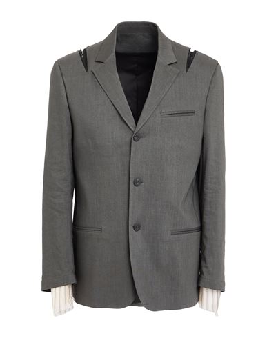 Malloni Man Blazer Charcoal Size 38 Virgin Wool, Linen, Elastane In Gray
