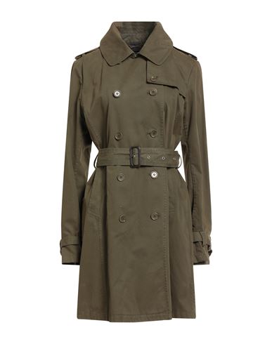 Aspesi Woman Overcoat & Trench Coat Military Green Size 10 Cotton In Green