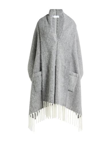 Biancalancia Woman Cape Grey Size Onesize Alpaca Wool, Polyamide In Gray