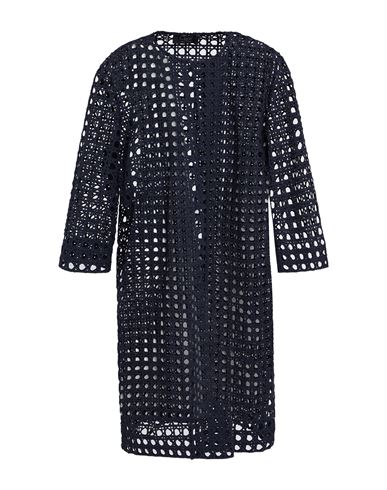 Clips Woman Overcoat & Trench Coat Navy Size 12 Cotton, Polyester In Blue