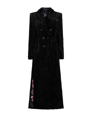 Versace Jeans Couture Woman Coat Black Size 6 Acetate, Polyester, Cotton, Polyamide In Black