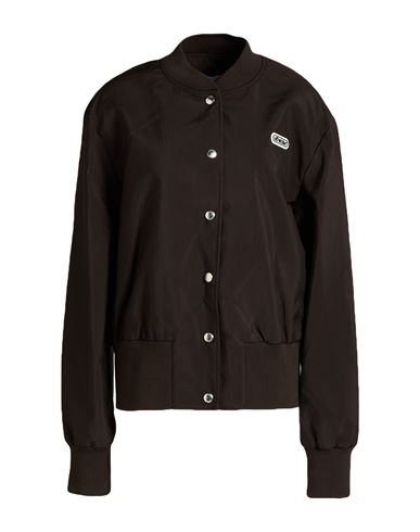 Off-white Woman Jacket Dark Brown Size 8 Polyamide, Polyester In Brown