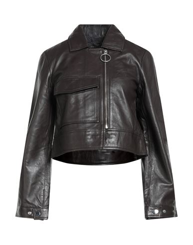 Muubaa Woman Jacket Dark Brown Size 12 Sheepskin In Brown