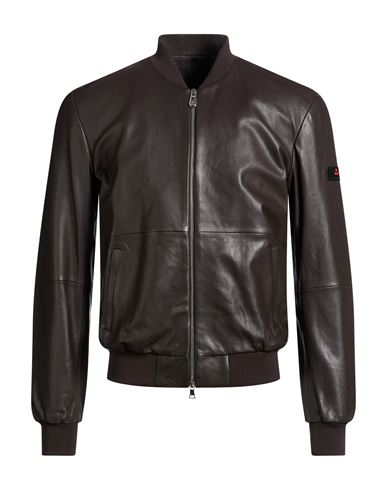 Peuterey Man Jacket Chocolate Brown Size Xl Leather, Polyester, Polyamide, Elastane In Brown