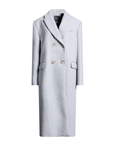 Pinko Woman Coat Grey Size 12 Wool, Polyester, Acrylic, Synthetic Fibers, Cotton In Gray