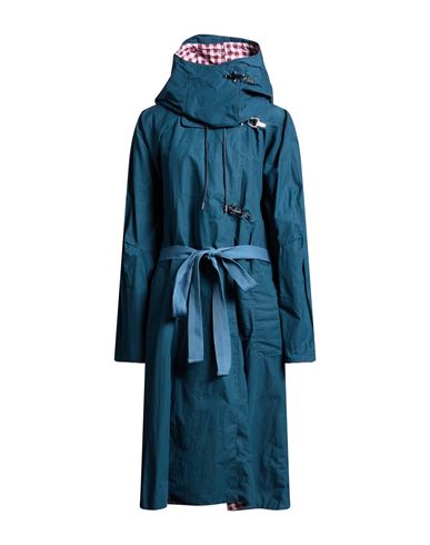Barbour International X Roksanda Woman Overcoat & Trench Coat Deep Teal Size 14 Cotton In Multi