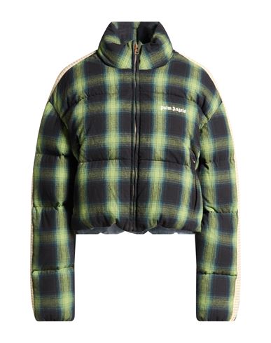 Palm Angels Green Checked Bomber Jacket