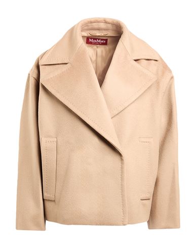 Max Mara Studio Woman Jacket Camel Size 8 Virgin Wool In Neutral