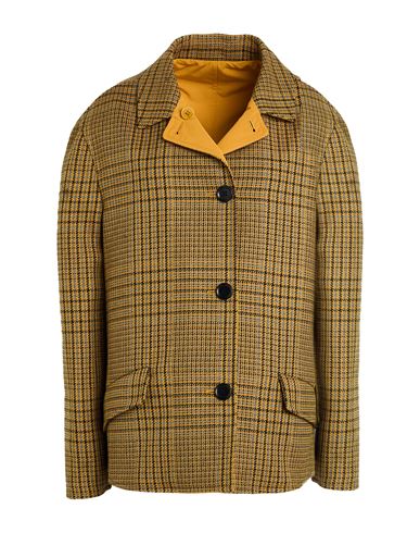 Aspesi Woman Coat Mustard Size 6 Virgin Wool In Yellow