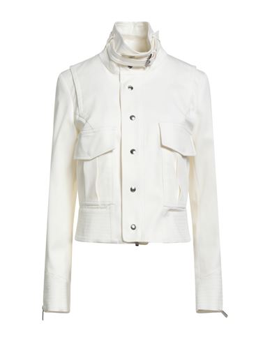 Barbara Bui Woman Jacket White Size 12 Cotton, Tencel, Elastane