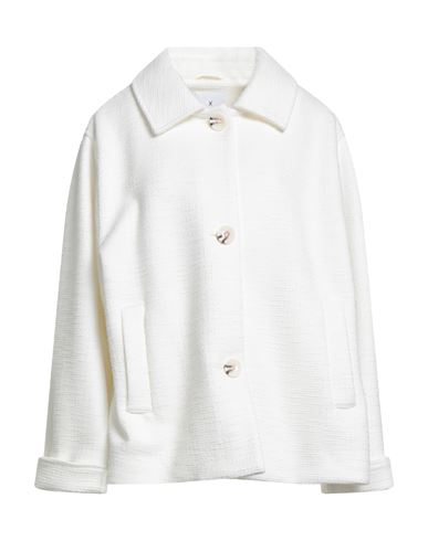 Xandres Gold Woman Jacket White Size 22 Polyester, Cotton, Viscose, Elastane